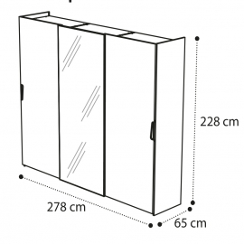 Шкаф-купе 3-дверный, 1 дверь с зеркалом Camelgroup Luna Noce 151ARS.04NO