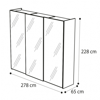 Шкаф-купе 3-х дверный с зеркалом Camelgroup Luna Noce 151ARS.06NO