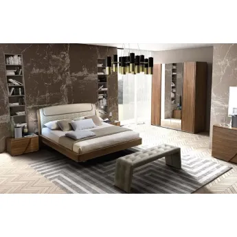 Кровать 180х200 SINKRO  Camelgroup Luna Noce экокожа Visione 151LET.35NO