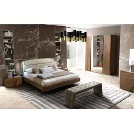 Кровать 180х200 SINKRO  Camelgroup Luna Noce экокожа Visione с подъемником 151LET.37NO