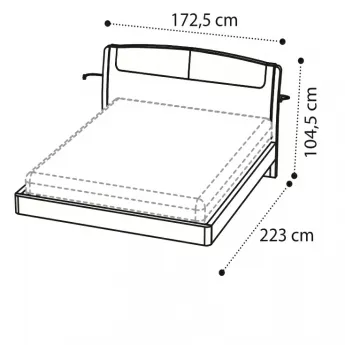 Кровать SINKRO 160х200 экокожа Nabuk 12 Camelgroup Luna Frassino 151LET.06FR
