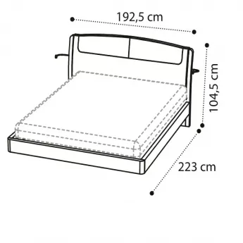 Кровать SINKRO 180х200 экокожа Nabuk 12 Camelgroup Luna Frassino 151LET.07FR