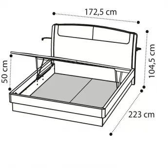 Кровать SINKRO 160х200 с под.мех. экокожа Nabuk 12 Camelgroup Luna Frassino 151LET.08FR