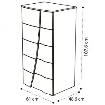 Комод высокий 5 ящ. Camelgroup Luna Frassino 151SET.01FR