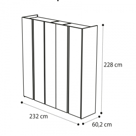 Шкаф 5-дверный Camelgroup Luna Frassino 151AR5.01FR