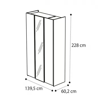 Шкаф 3-дверный с зеркалами Camelgroup Luna Frassino 151AR3.02FR