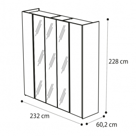 Шкаф 5-дверный с зеркалами Camelgroup Luna Frassino 151AR5.02FR
