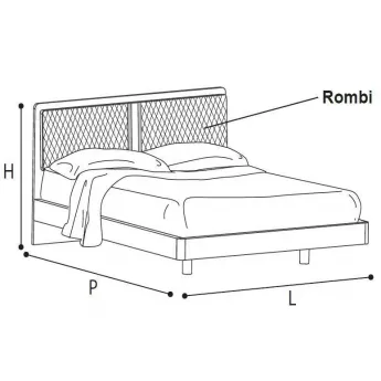 Кровать Vanity Rombi 180 см коллекции Dama Bianca Camelgroup