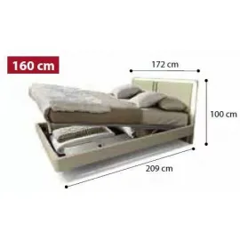 Кровать Vanity Rombi 160 см с контейнером коллекции Dama Bianca Camelgroup