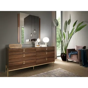 Комод низкий Alf Group Mid Century 6 ящиков KJDT120