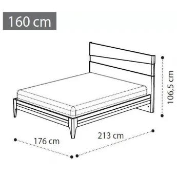 Кровать Fold 160х200 изножье экокожа коллекции Akademy Camelgroup