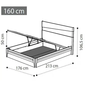 Кровать Fold 160х200 экокожа, подъемник коллекции Akademy Camelgroup
