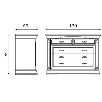 Комод низкий с  4-мя ящиками Palazzo Ducale Ciliegio Prama 71CI01CO