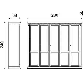 Шкаф 5-дверный Palazzo Ducale Ciliegio Prama 71CI05AR