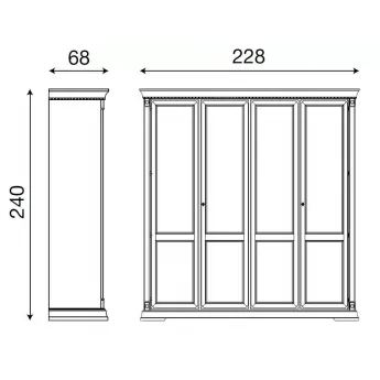 Шкаф 4-х дверный Palazzo Ducale Ciliegio Prama