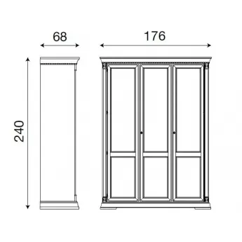 Шкаф 3-х дверный Palazzo Ducale Ciliegio Prama 71CI03AR