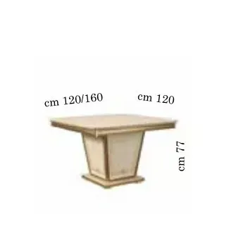 Обеденный стол 120/160х120 Arredo Classic Fantasia квадратный раздвижной