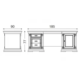 Письменный стол двухтумбовый Palazzo Ducale Laccato Prama 71BO02SR