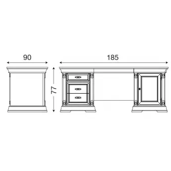 Письменный стол двухтумбовый Palazzo Ducale Laccato Prama 71BO02SR