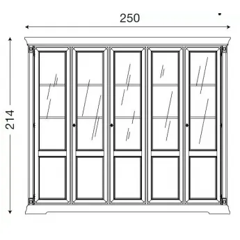 Библиотека 5-и дверная Palazzo Ducale Laccato Prama 71ВО05LB