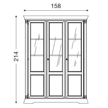 Библиотека 3-дверная Palazzo Ducale Laccato Prama 71BO03LB