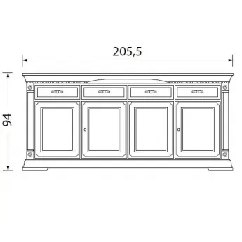 Прилавок 4-дверный Palazzo Ducale Laccato Prama 71BO06