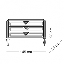 Комод 3 ящика Arredo Classic Adora Diamante