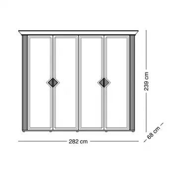 Шкаф 4-дверный Arredo Classic Adora Diamante