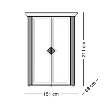 Шкаф 2-дверный Arredo Classic Adora Diamante