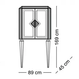 Витрина 2-дверная маленькая Arredo Classic Adora Diamante
