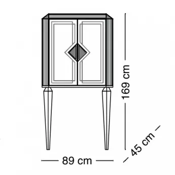 Витрина 2-дверная маленькая Arredo Classic Adora Diamante