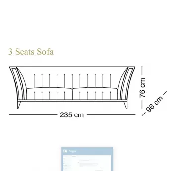 Диван 3 местный Arredo Classic Adora Diamante