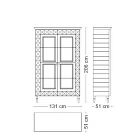 Витрина 2-дверная Arredo Classic Adora Sipario