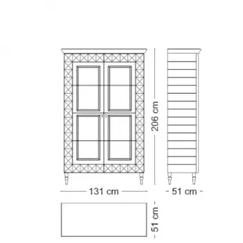 Витрина 2-дверная Arredo Classic Adora Sipario