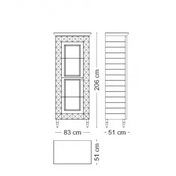 Витрина 1-дверная Arredo Classic Adora Sipario