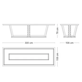 Стол обеденный 200/250х108 Arredo Classic Adora Sipario, раскладной
