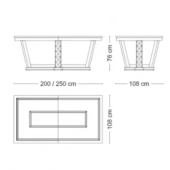 Стол обеденный 300х108 Arredo Classic Adora Sipario