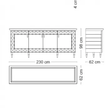 Буфет 4-дверный Arredo Classic Adora Sipario