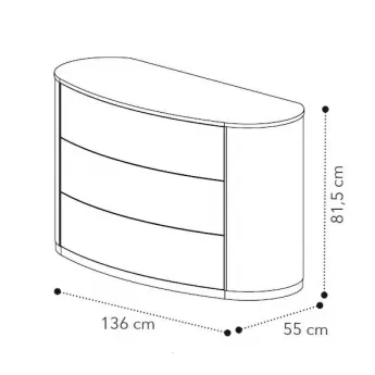Комод низкий Camelgroup Round, 3 ящика, 160CMS.01PL