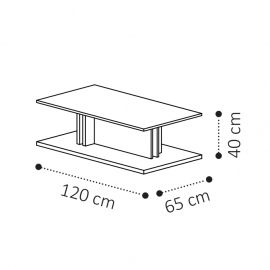 Столик кофейный 120х65 Camelgroup Volare 159TAV.05NP