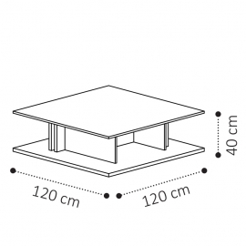 Столик кофейный MAXI 120х120 Camelgroup Volare 159TAV.06NP