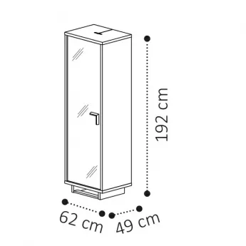 Витрина 1-дверная Camelgroup Volare 159VT1.01NP