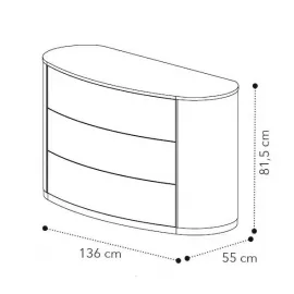 Комод низкий Camelgroup Round sabbia, 3 ящика, 160CMS.01PL