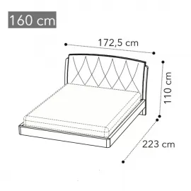 Кровать Slay Camelgroup Maia Sabbia 160х200, ткань 801 col.Crema 104