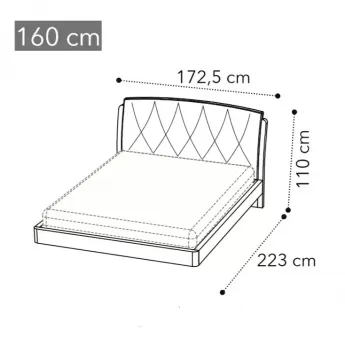 Кровать Slay Camelgroup Maia Sabbia 160х200, ткань 801 col.Crema 104