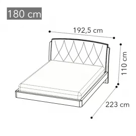 Кровать Slay Camelgroup Maia Sabbia 180х200, ткань 801 col.Crema 104