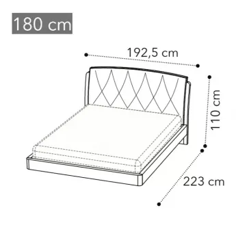 Кровать Slay Camelgroup Maia Sabbia 180х200, ткань 801 col.Crema 104
