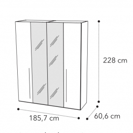 Шкаф 4-дверный с зеркалами Camelgroup Maia Sabbia 154AR4.02AV