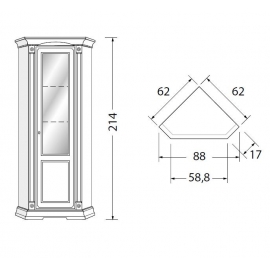 Витрина угловая Palazzo Ducale Laccato Prama 71BO15