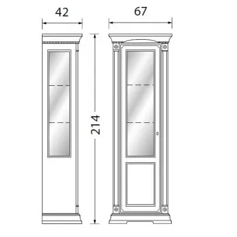 Витрина 1-дверная Prama Palazzo Ducale Ciliegio, левая 71CI12